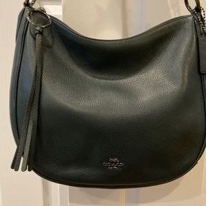 ***SOLD*** Coach deep forest green hobo with Crossbody strap